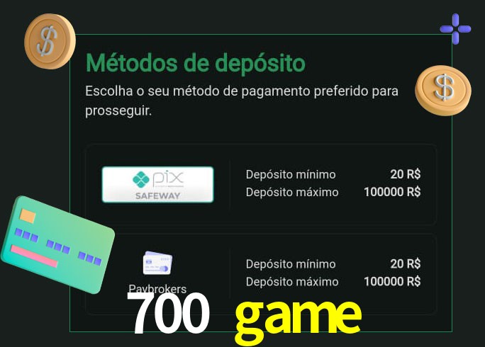 O cassino 700 game oferece uma grande variedade de métodos de pagamento
